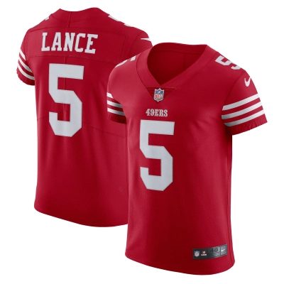 Men's San Francisco 49ers Trey Lance Scarlet Vapor Elite Jersey 01