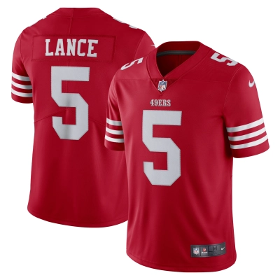 Men's San Francisco 49ers Trey Lance Scarlet Vapor Limited Jersey 01