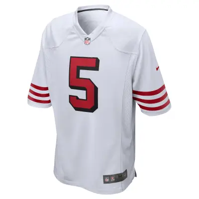 Men's San Francisco 49ers Trey Lance  White Alternate Game Jersey 02