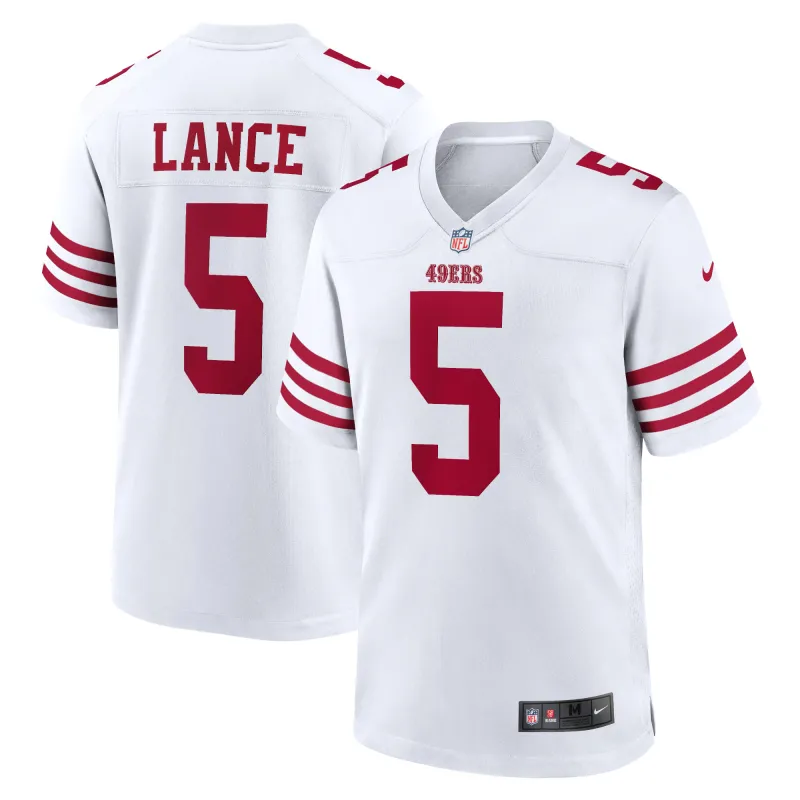 Men's San Francisco 49ers Trey Lance White Player Game Jersey