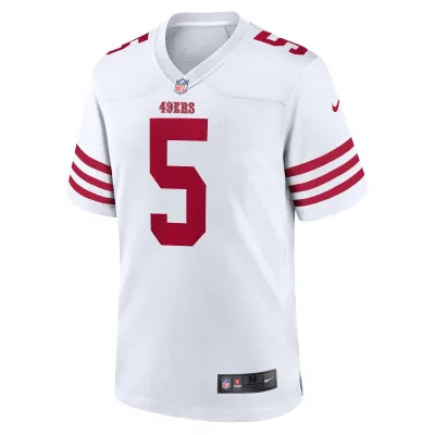 Men's San Francisco 49ers Trey Lance White Player Game Jersey 02