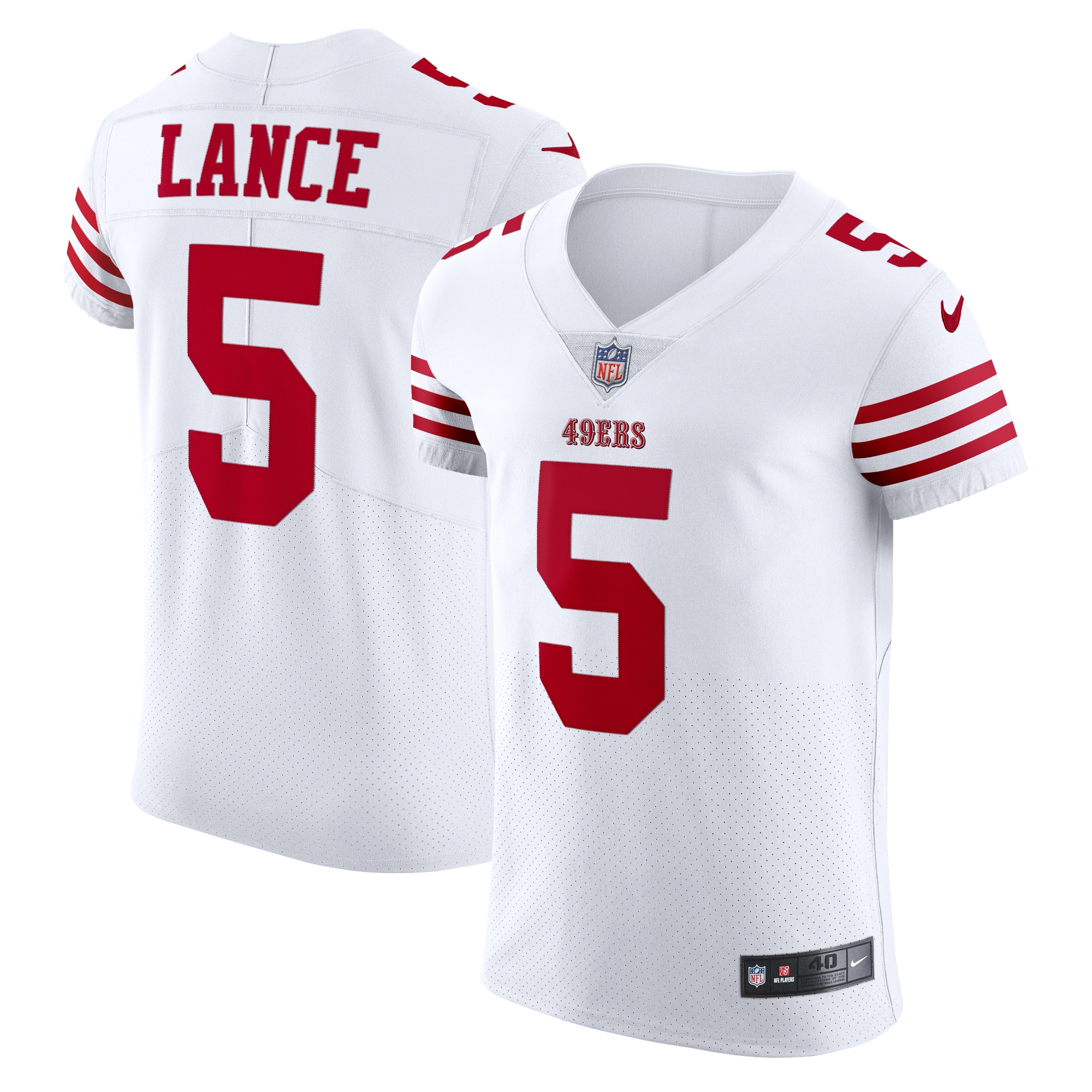 Men's San Francisco 49ers Trey Lance White Vapor Elite Jersey