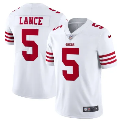 Men's San Francisco 49ers Trey Lance White Vapor Limited Jersey 01