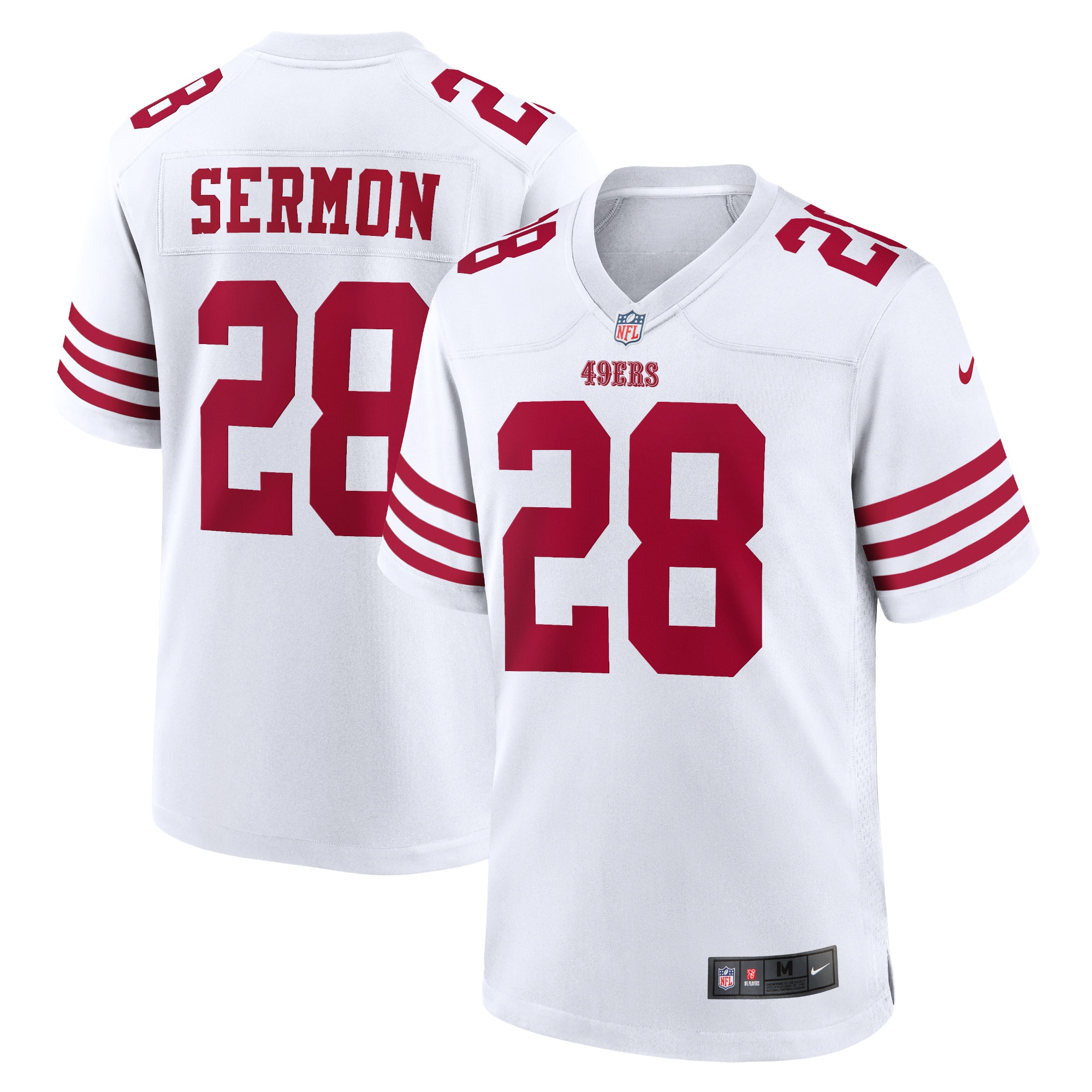 Men's San Francisco 49ers Trey Sermon White Player Game Jersey