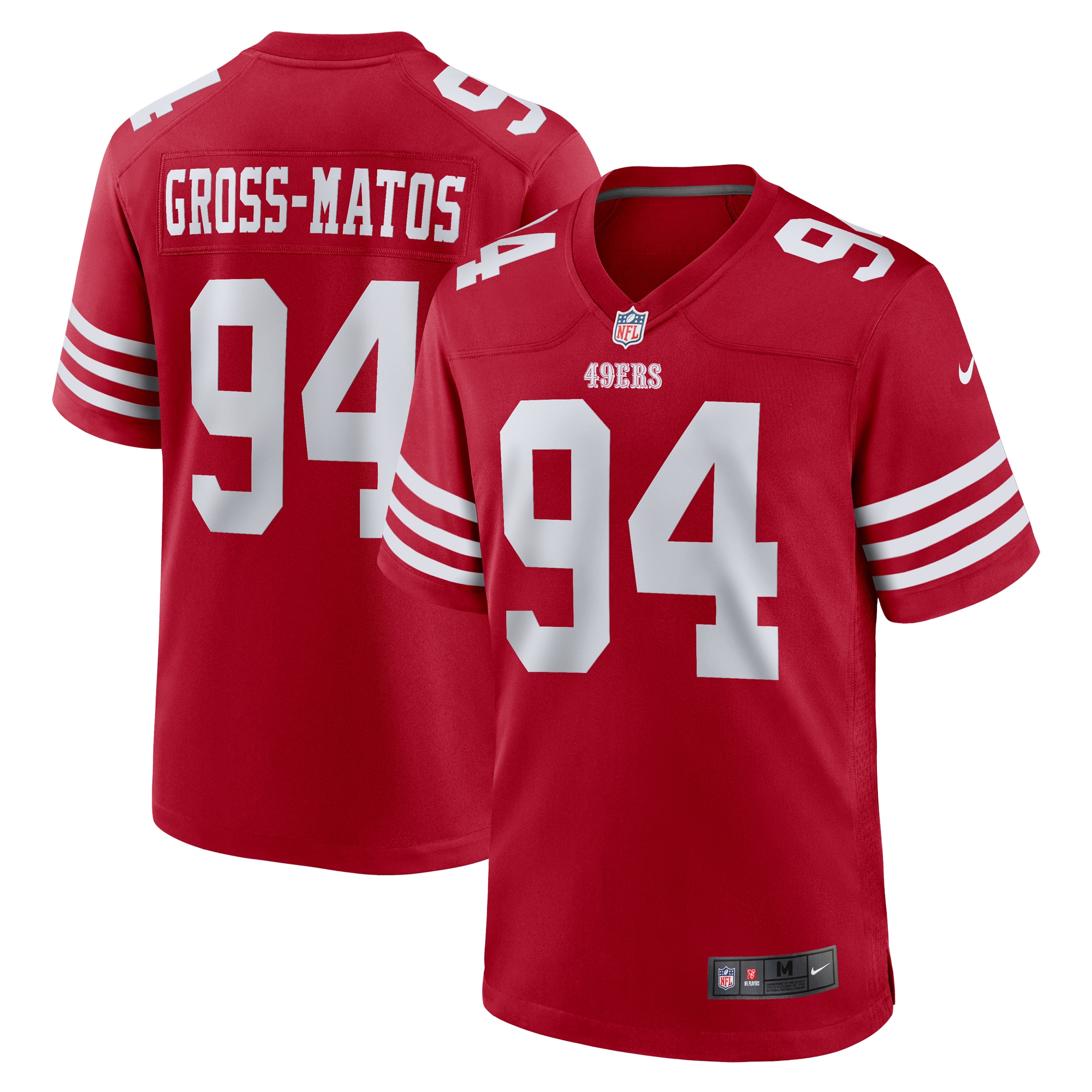 Men's San Francisco 49ers Yetur Gross-Matos  Scarlet Team Game Jersey
