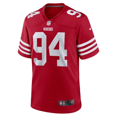 Men's San Francisco 49ers Yetur Gross-Matos  Scarlet Team Game Jersey 02