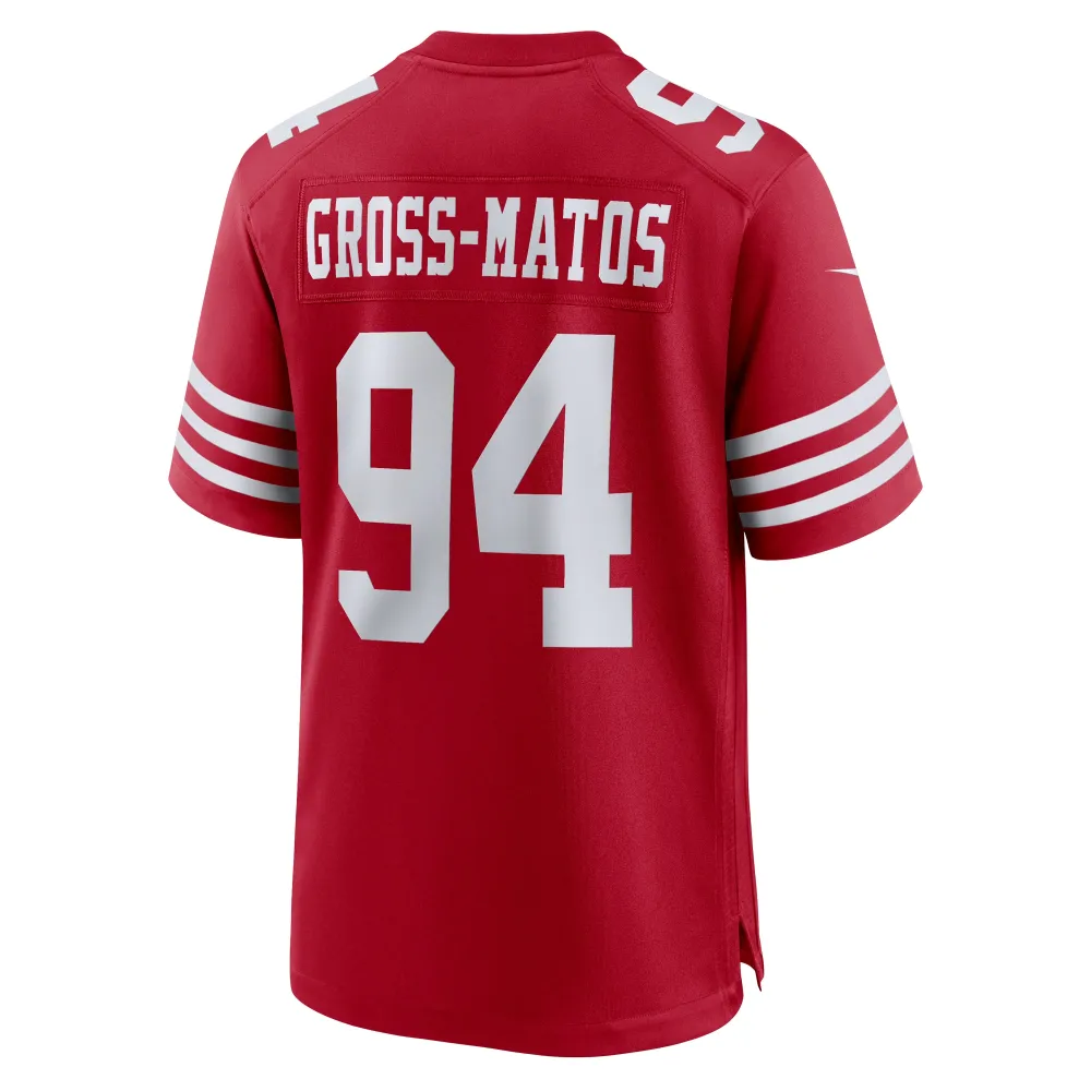 Men's San Francisco 49ers Yetur Gross-Matos  Scarlet Team Game Jersey