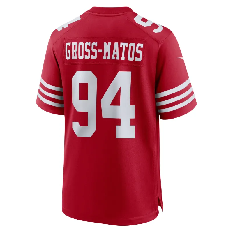 Men's San Francisco 49ers Yetur Gross-Matos  Scarlet Team Game Jersey