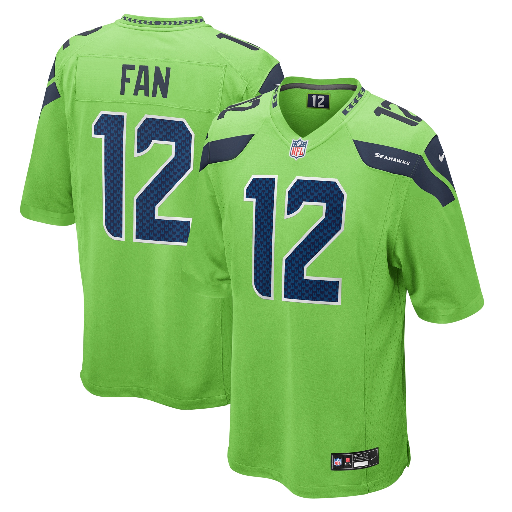 Men's Seattle Seahawks 12s Neon Green Game Jersey
