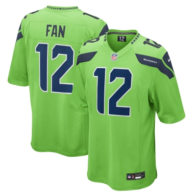 Men's Seattle Seahawks 12s Neon Green Game Jersey 01