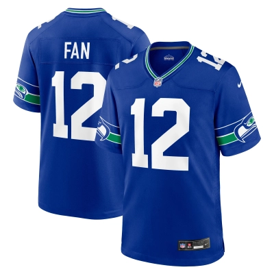 Men's Seattle Seahawks 12s Royal Throwback Player Game Jersey 01