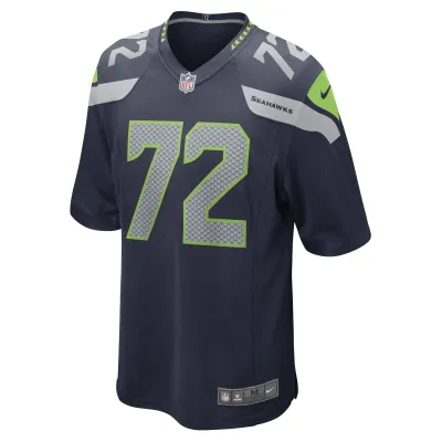 Men's Seattle Seahawks Abraham Lucas College Navy Game Player Jersey 02