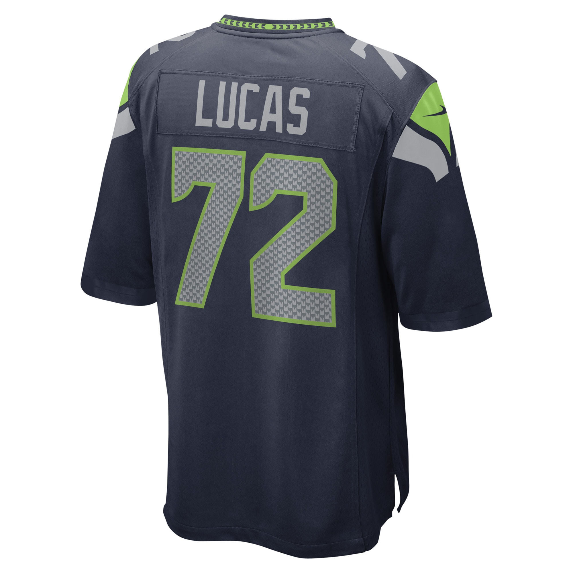 Men's Seattle Seahawks Abraham Lucas College Navy Game Player Jersey