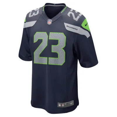 Men's Seattle Seahawks Artie Burns College Navy Game Jersey 02