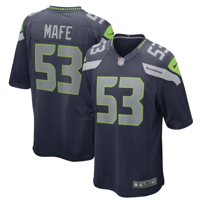 Men's Seattle Seahawks Boye Mafe College Navy Game Player Jersey 01