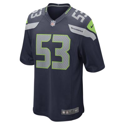Men's Seattle Seahawks Boye Mafe College Navy Game Player Jersey 02