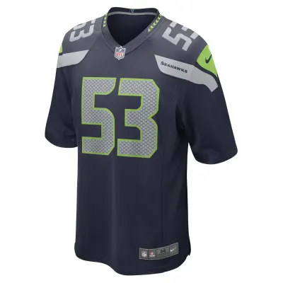 Men's Seattle Seahawks Boye Mafe College Navy Game Player Jersey 02