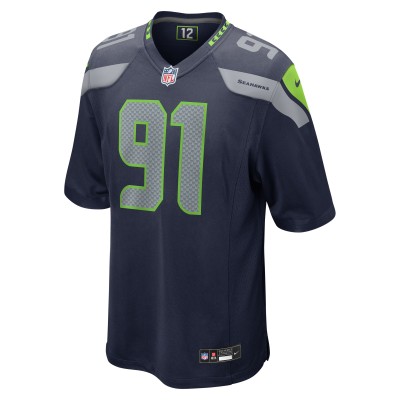 Men's Seattle Seahawks Byron Murphy II College Navy 2024 NFL Draft First Round Pick Player Game Jersey 02