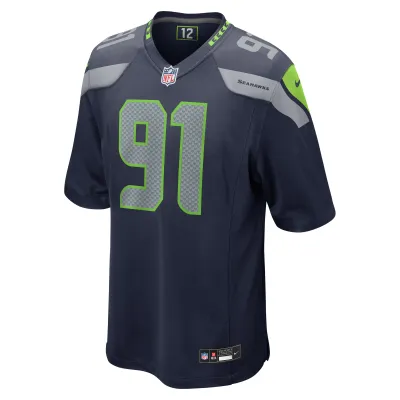 Men's Seattle Seahawks Byron Murphy II College Navy 2024 NFL Draft First Round Pick Player Game Jersey 02