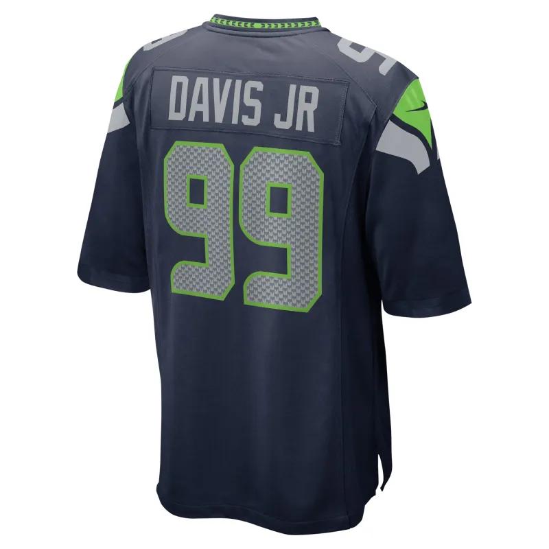 Men's Seattle Seahawks Carl Davis Jr. College Navy Game Jersey