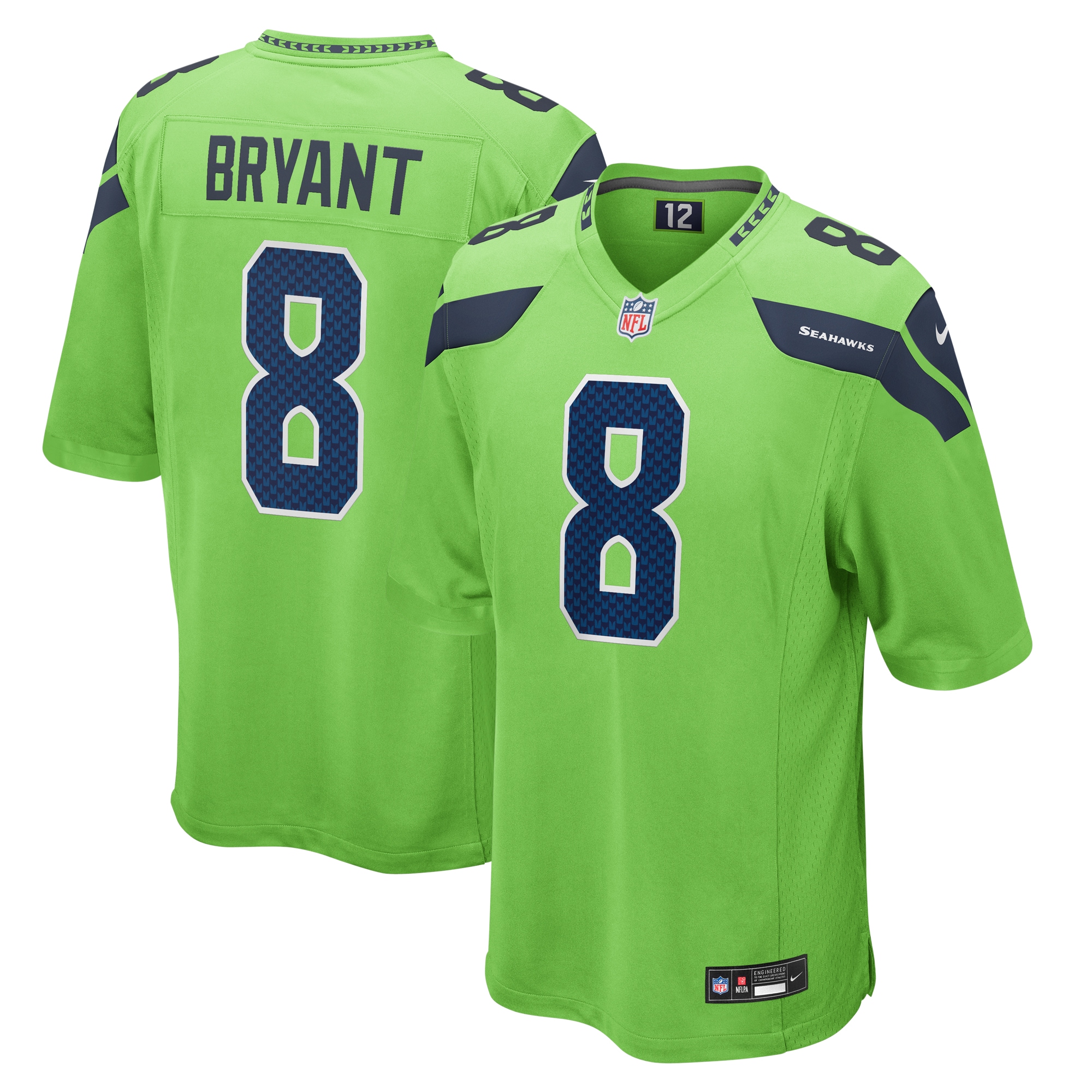 Men's Seattle Seahawks Coby Bryant Neon Green Game Jersey