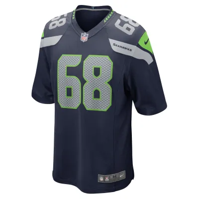Men's Seattle Seahawks Damien Lewis College Navy Game Jersey 02