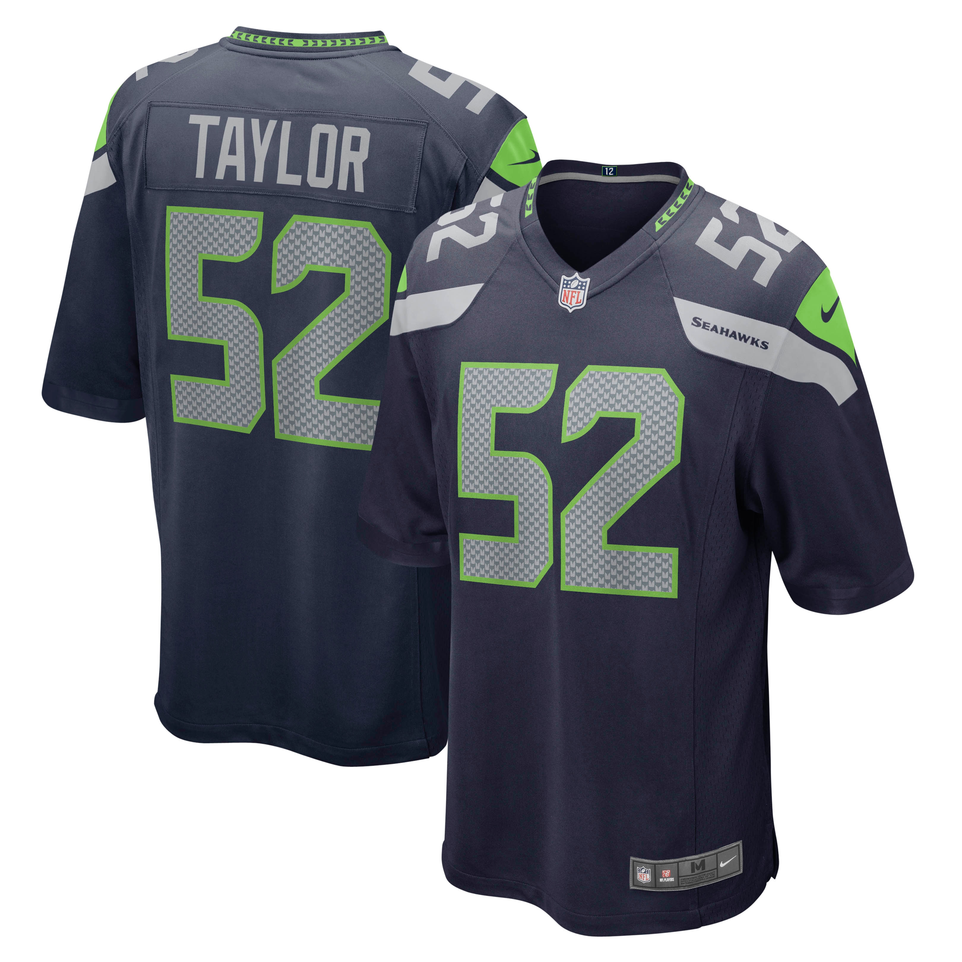 Men's Seattle Seahawks Darrell Taylor College Navy Game Jersey