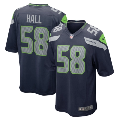 Men's Seattle Seahawks Derick Hall College Navy Game Jersey 01