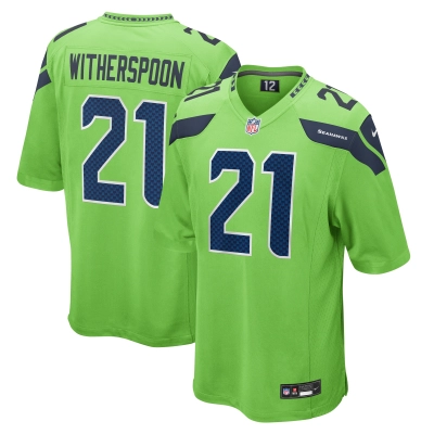Men's Seattle Seahawks Devon Witherspoon Neon Green Game Jersey 01