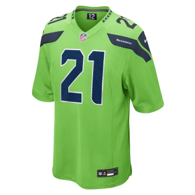 Men's Seattle Seahawks Devon Witherspoon Neon Green Game Jersey 02