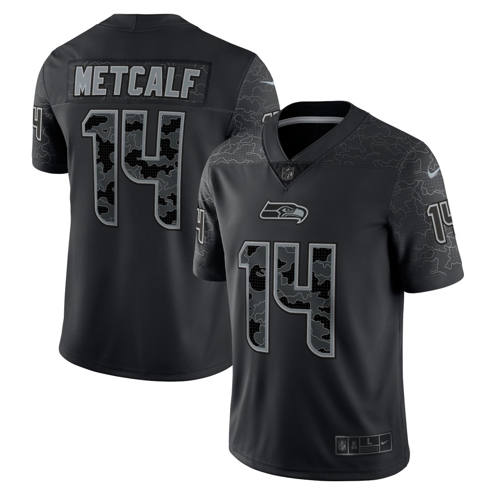 Men's Seattle Seahawks DK Metcalf Black RFLCTV Limited Jersey