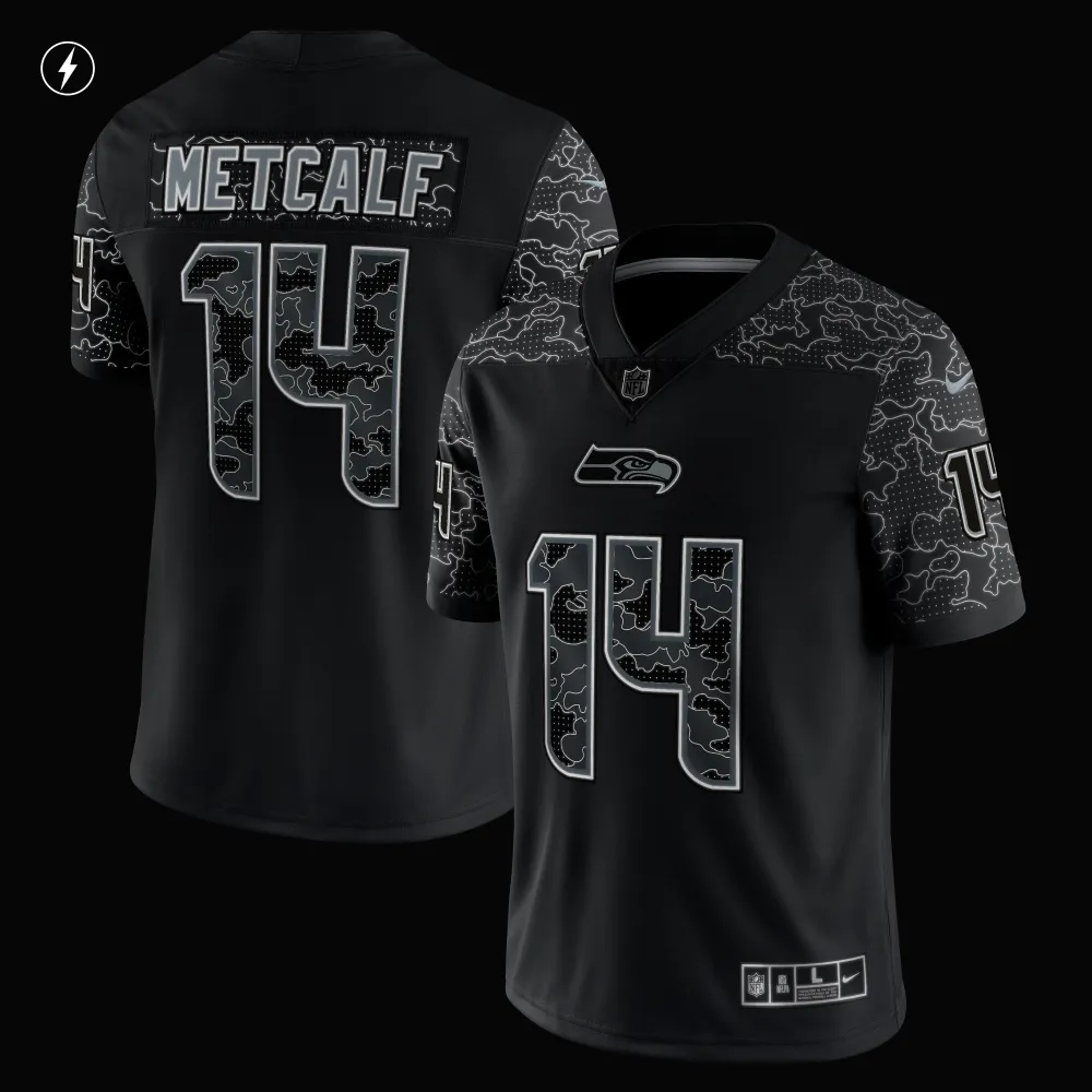 Men's Seattle Seahawks DK Metcalf Black RFLCTV Limited Jersey