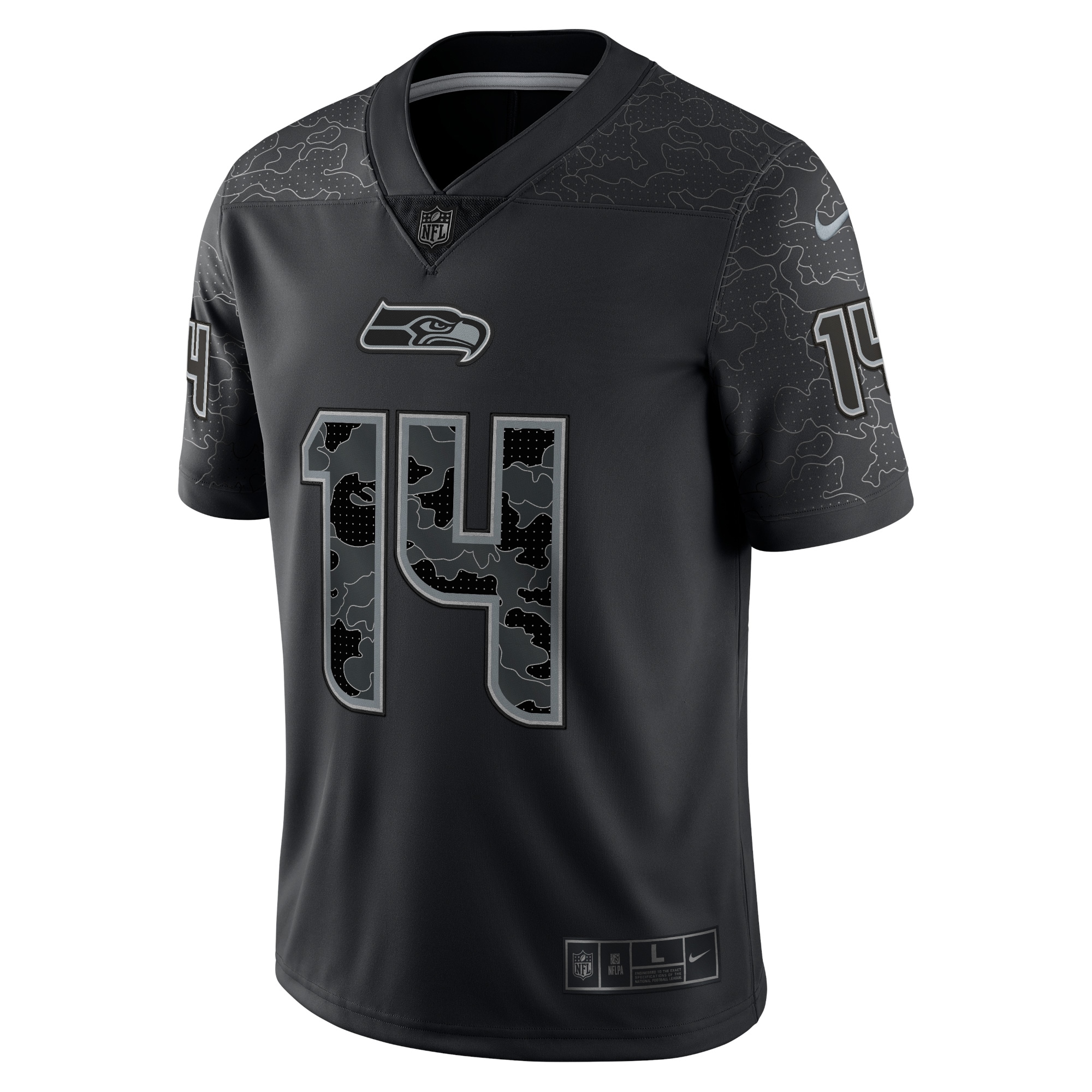 Men's Seattle Seahawks DK Metcalf Black RFLCTV Limited Jersey