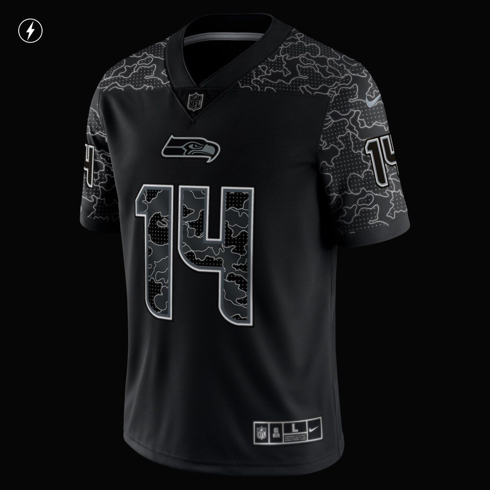 Men's Seattle Seahawks DK Metcalf Black RFLCTV Limited Jersey