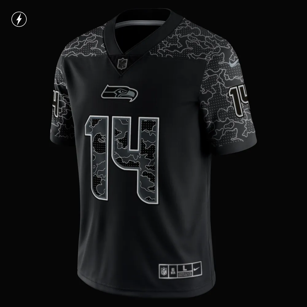 Men's Seattle Seahawks DK Metcalf Black RFLCTV Limited Jersey