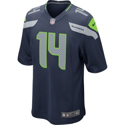 Men's Seattle Seahawks DK Metcalf College Navy Game Jersey 02