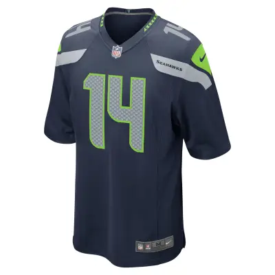Men's Seattle Seahawks DK Metcalf College Navy Game Team Jersey 02