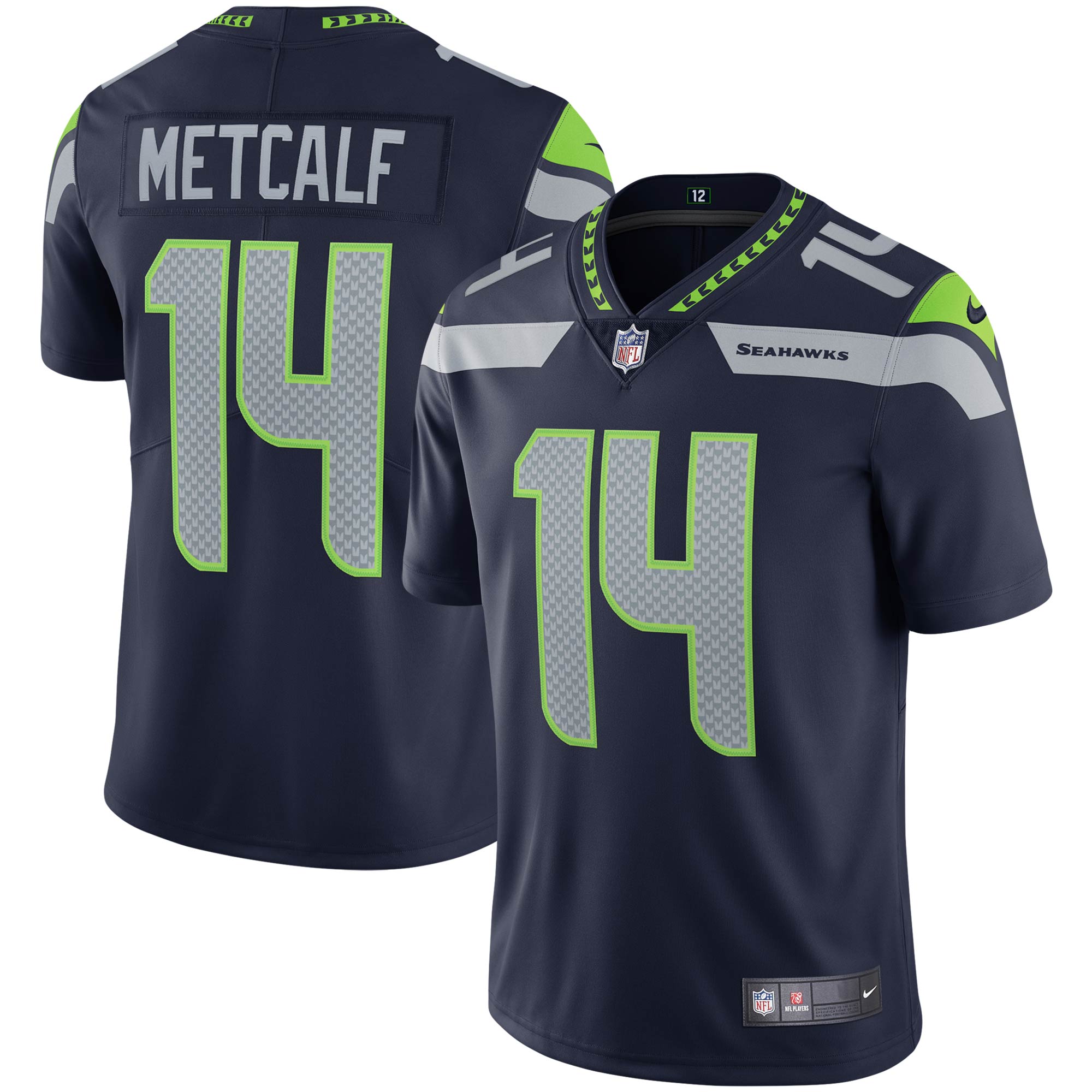 Men's Seattle Seahawks DK Metcalf College Navy Vapor Limited Jersey