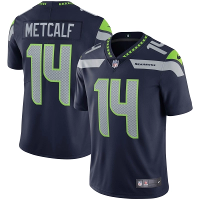 Men's Seattle Seahawks DK Metcalf College Navy Vapor Limited Jersey 01