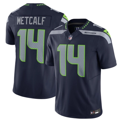 Men's Seattle Seahawks DK Metcalf Navy Vapor F.U.S.E. Limited Jersey 01
