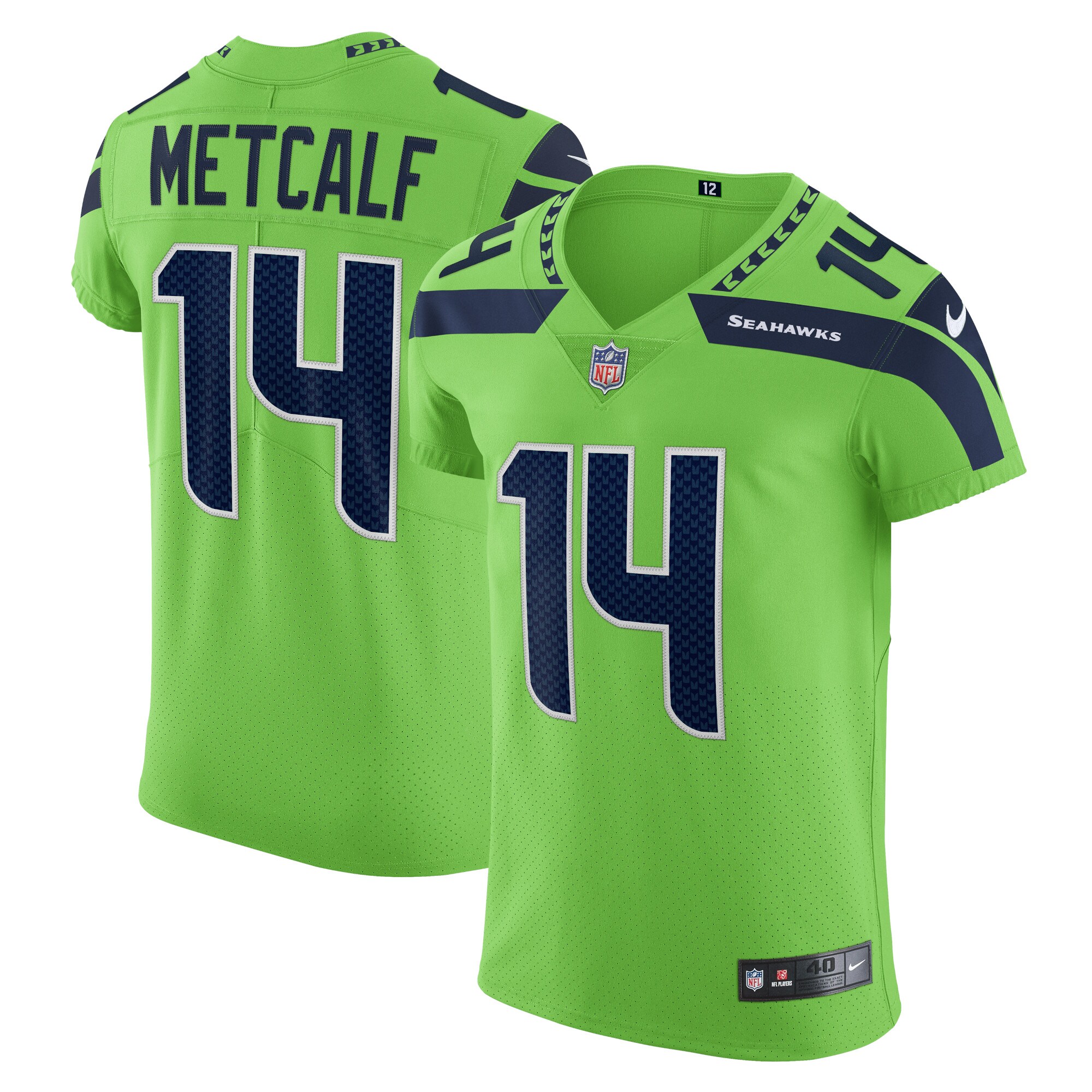 Men's Seattle Seahawks DK Metcalf Neon Green Alternate Vapor Elite Player Jersey