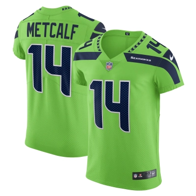 Men's Seattle Seahawks DK Metcalf Neon Green Alternate Vapor Elite Player Jersey 01