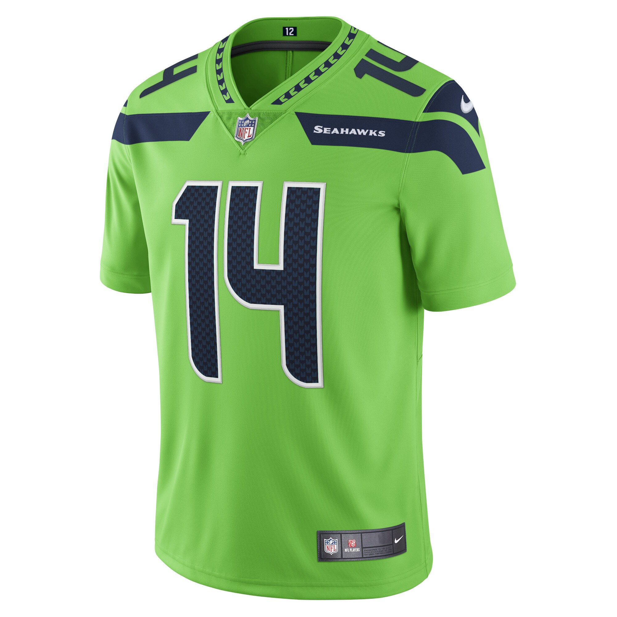 Men's Seattle Seahawks DK Metcalf Neon Green Vapor Limited Player Jersey
