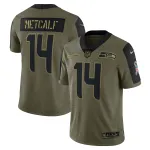 Men's Seattle Seahawks DK Metcalf Olive Salute To Service Limited Player Jersey