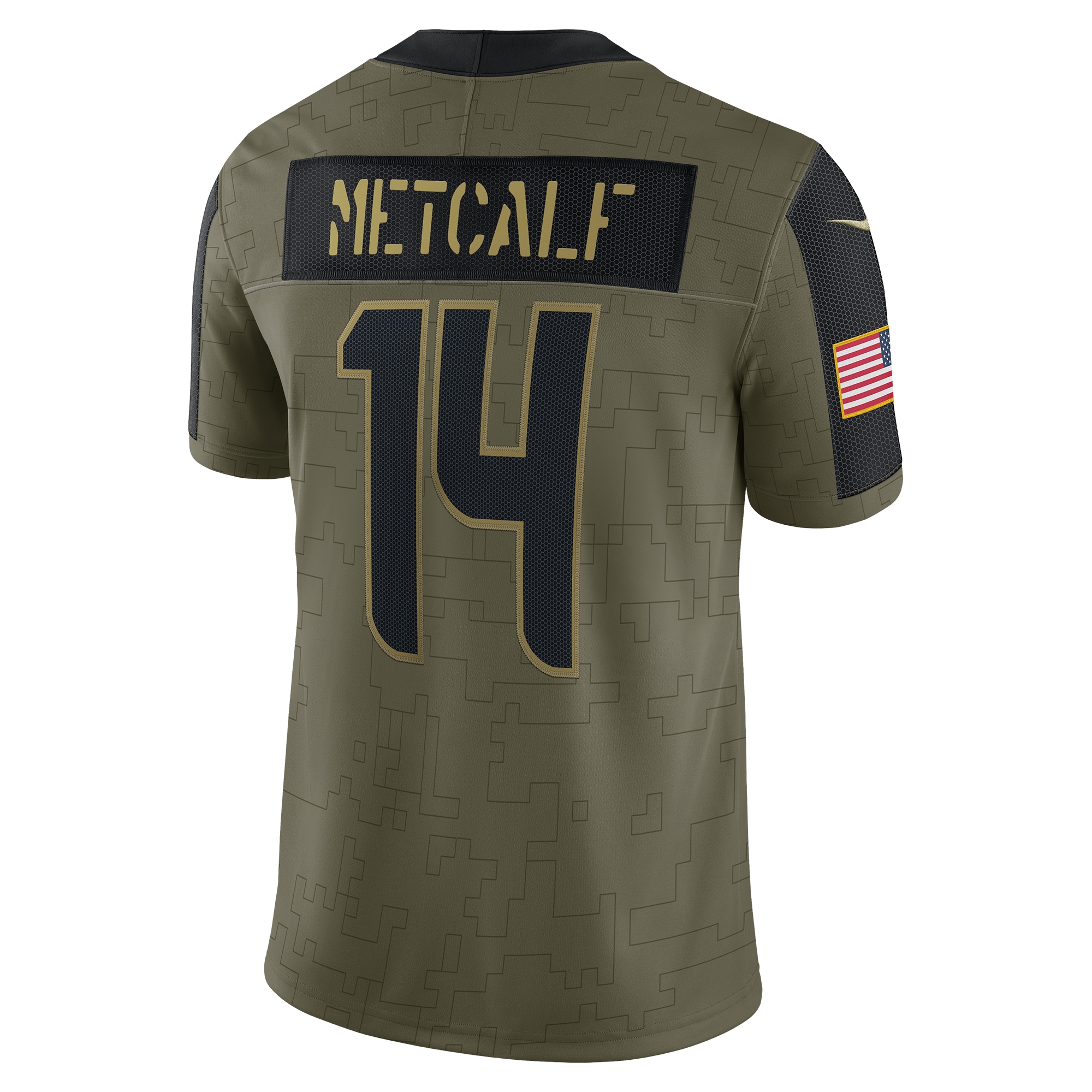 Men's Seattle Seahawks DK Metcalf Olive Salute To Service Limited Player Jersey