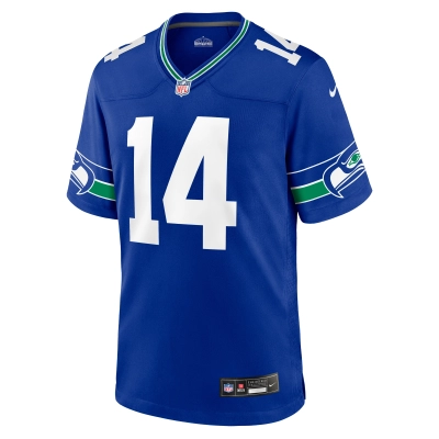 Men's Seattle Seahawks DK Metcalf Royal Throwback Player Game Jersey 02