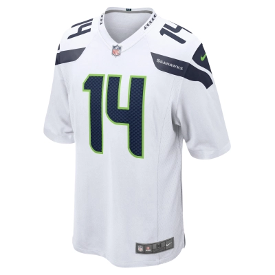 Men's Seattle Seahawks DK Metcalf White Game Jersey 02