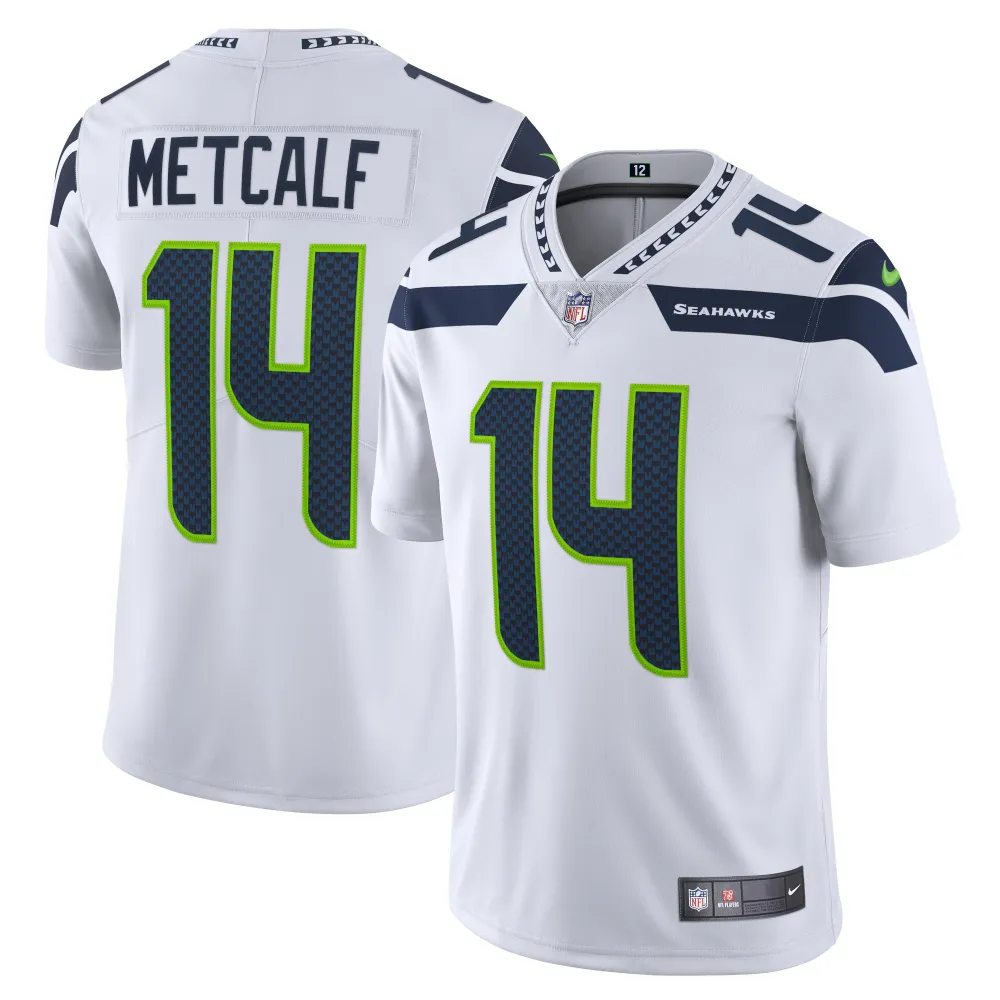Men's Seattle Seahawks DK Metcalf White Vapor Limited Jersey