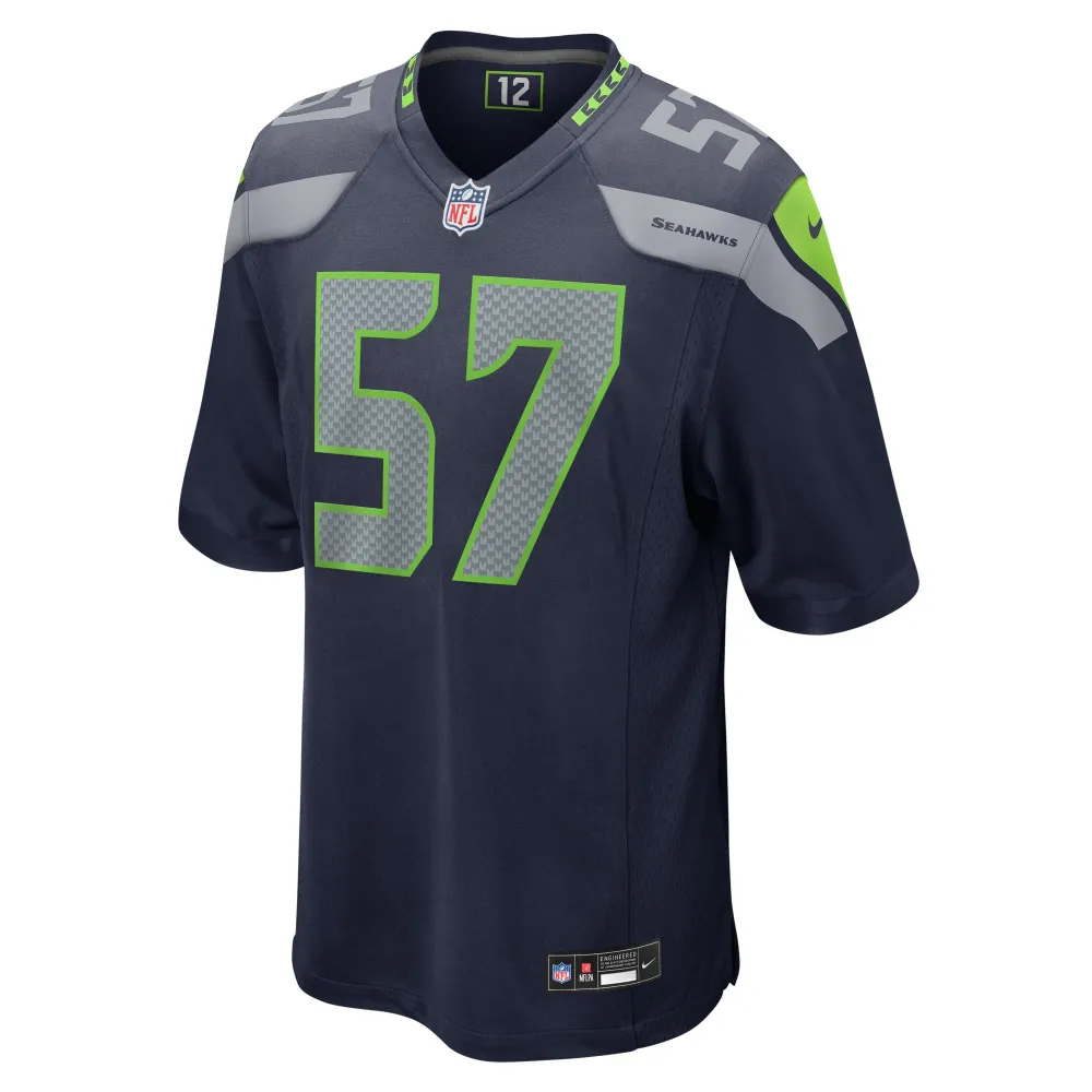 Men's Seattle Seahawks Frank Clark College Navy Game Jersey