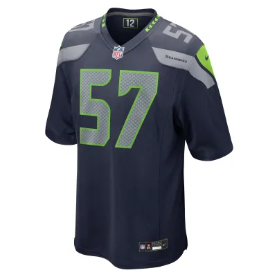 Men's Seattle Seahawks Frank Clark College Navy Game Jersey 02